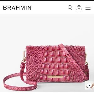 Brahmin Rose Embossed Crossbody Bag